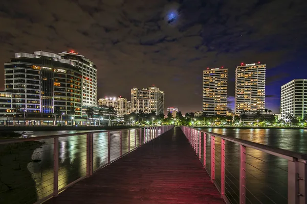 West Palm Beach waterfront at sunset